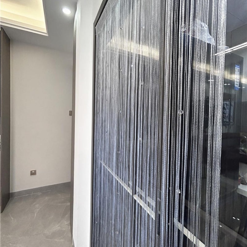 Eve Split Decorative Door String Curtain Wall Panel Fringe Window Room Divider Blind for Wedding Coffee House Restaurant Parts Crystal Tassel Screen Home Decoration (silver002) - Image 3